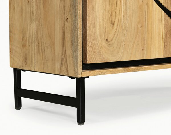 KOMODA, akácie, černá, barvy akácie, 100/115/40 cm Ambia Home - Komody na nožičkách
