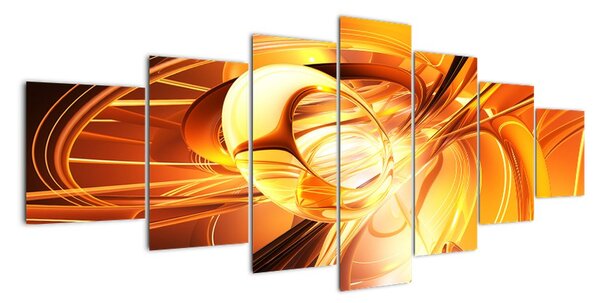 Oranžový abstraktní obraz (210x100cm)
