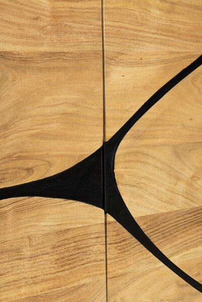 ŠIROKÁ KOMODA, akácie, černá, barvy akácie, 160/85/40 cm Ambia Home - Komody na nožičkách