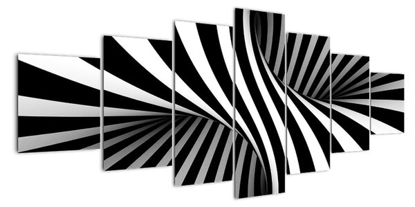 Černobílý abstraktní obraz (210x100cm)