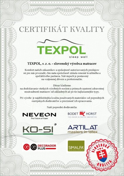 TEXPOL STUDENT - matrace bez profilace, snímatelný potah