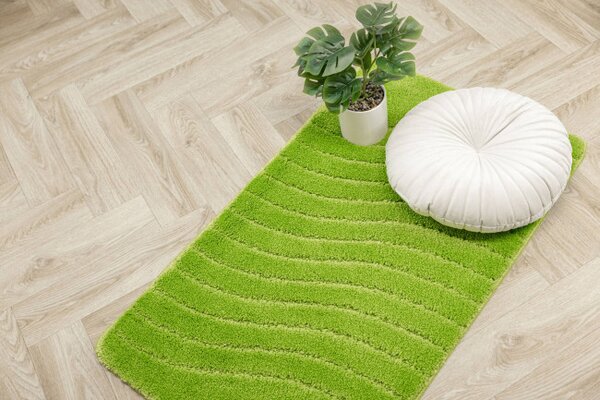 Koupelnový kobereček Sara Green světle zelený, vlny
