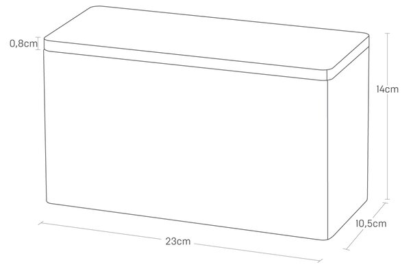 Bílý kovový úložný box Yamazaki Rin 23 x 10,5 cm