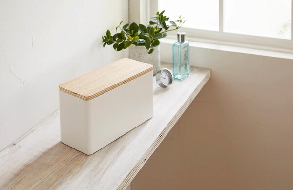 Bílý kovový úložný box Yamazaki Rin 23 x 10,5 cm