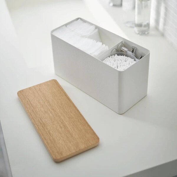Bílý kovový úložný box Yamazaki Rin 23 x 10,5 cm
