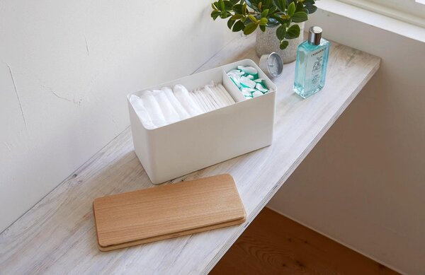 Bílý kovový úložný box Yamazaki Rin 23 x 10,5 cm
