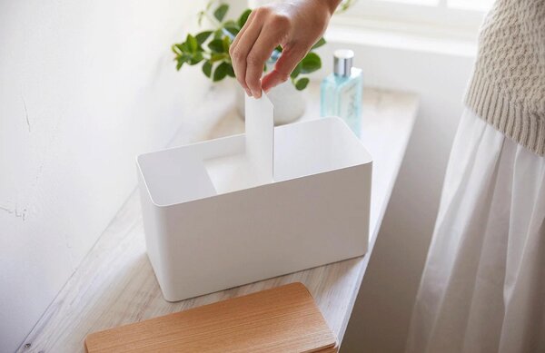 Bílý kovový úložný box Yamazaki Rin 23 x 10,5 cm