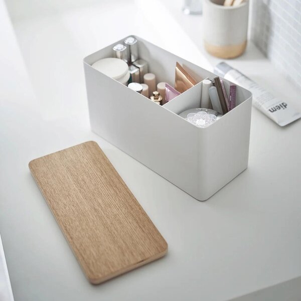 Bílý kovový úložný box Yamazaki Rin 23 x 10,5 cm