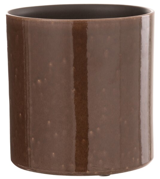 Hnědý keramický květináč J-line Bore Ø 16 cm
