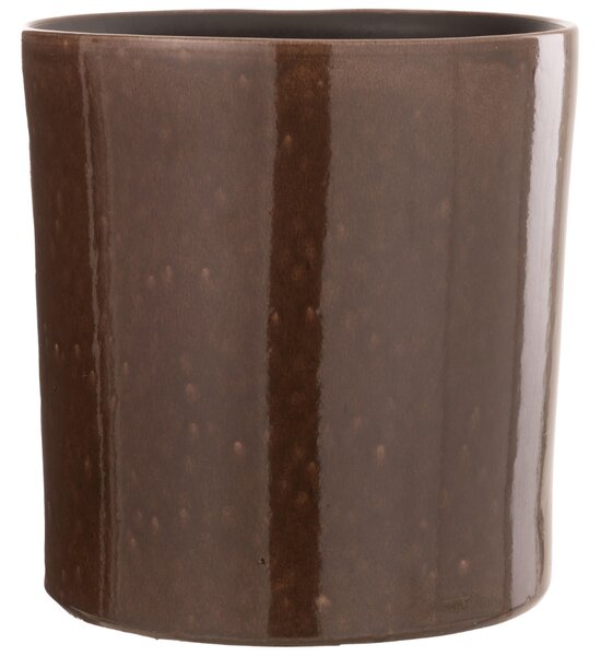 Hnědý keramický květináč J-line Bore 24 cm