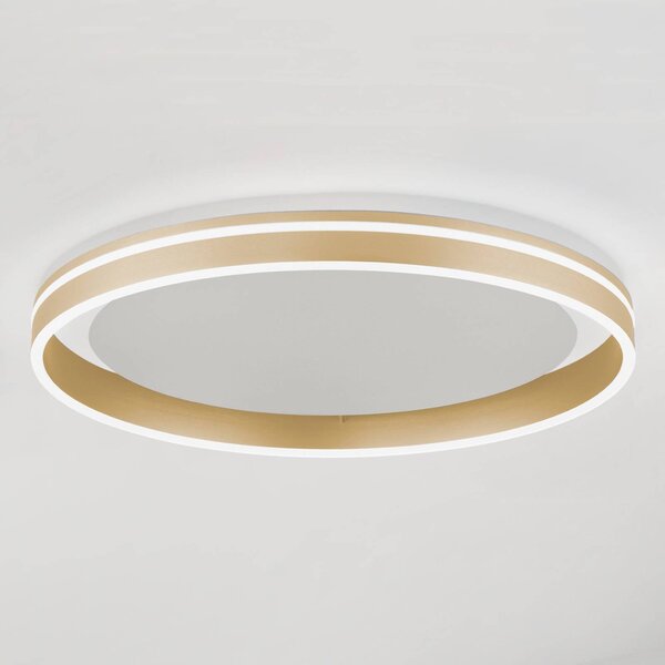 Q-Smart-Home Paul Neuhaus Q-VITO LED stropní svítidlo, Ø 60 cm, stmívatelný, Mosaz / zlato, Obývací pokoj / jídelna, kov, Moderní
