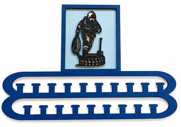 Z rodinné dílny Dřevěný věšák na medaile Hasič TFA – svítící