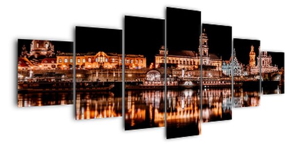 Obraz nočního města na zeď (210x100cm)