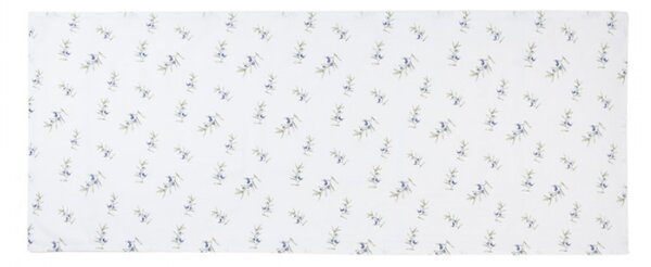 Bílý bavlněný běhoun se vzorem olivové větvičky Olive Fields – 50x140 cm