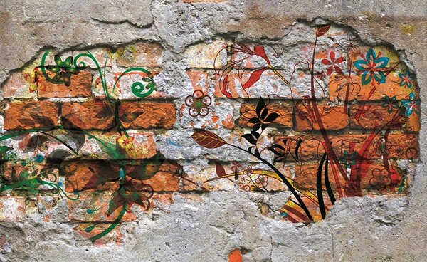 Fototapeta Graffitti on the brick wall vlies 104 x 70,5 cm