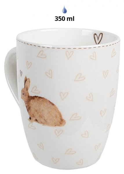 Porcelánový hrnek se vzorem králíčka se srdíčky Bunnies in Love – 350 ml