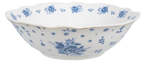 Porcelánová miska na polévku se vzorem modré růže Blue Rose Blooming – 350 ml