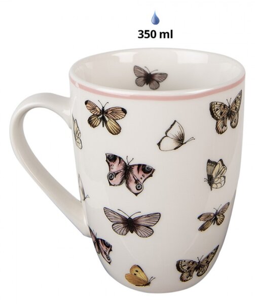 Porcelánový hrnek se vzorem motýlků Butterfly Paradise – 350 ml