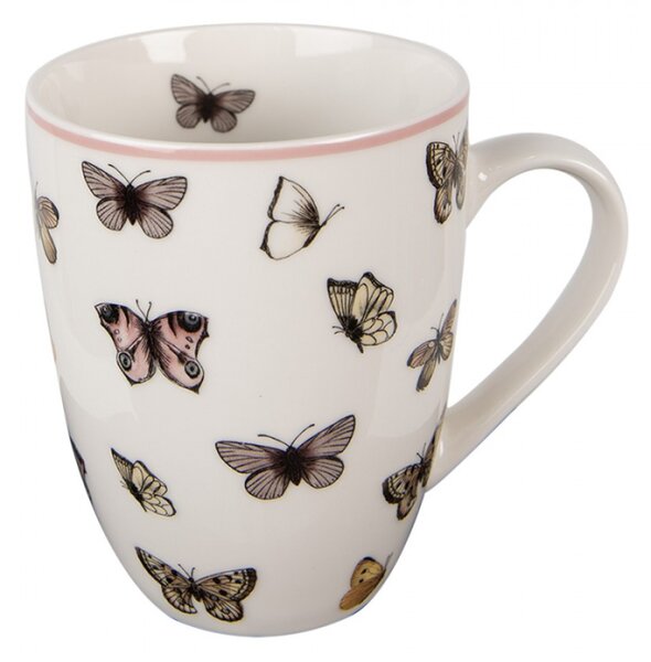 Porcelánový hrnek se vzorem motýlků Butterfly Paradise – 350 ml