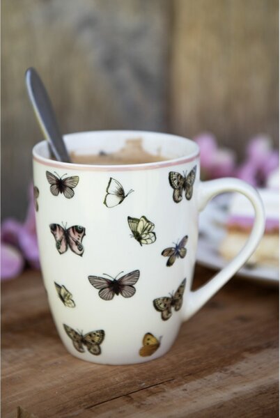 Porcelánový hrnek se vzorem motýlků Butterfly Paradise – 350 ml