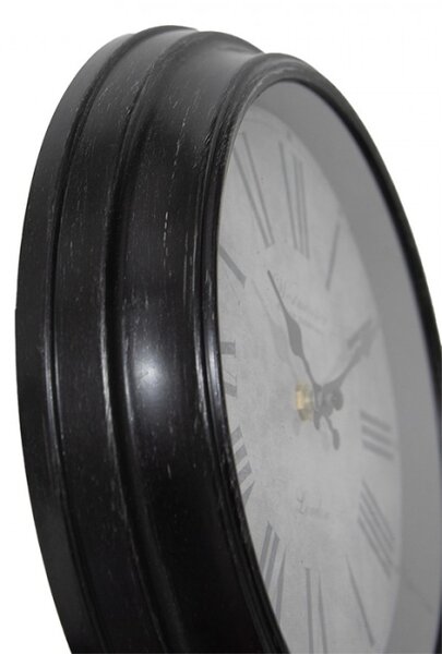 Černo-šedé nástěnné hodiny ve vintage stylu s nápisem London – 25x4 cm
