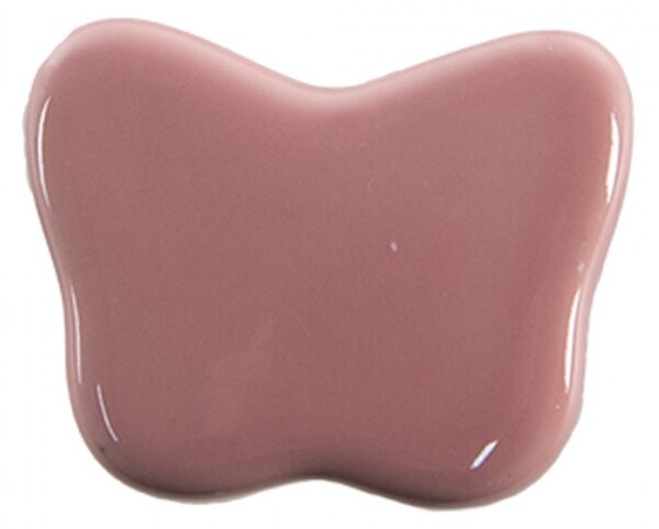 Sada 4 ks růžová keramická úchytka ve tvaru motýlka – 4x3 cm
