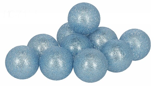 Dekorační svítící modré perleť koule 10 kusů na baterie