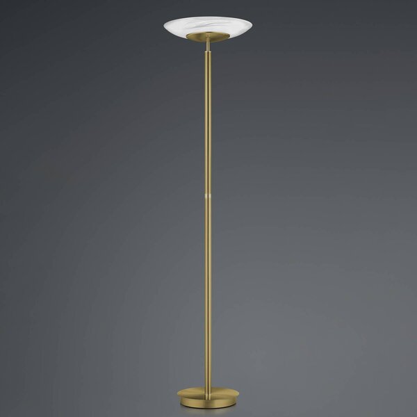 HELL LED stojací lampa Findus, 1 zdroj starožitná mosaz, stmívatelný, Bronz / starožitná mosaz, Obývací pokoj / jídelna, kov, Moderní