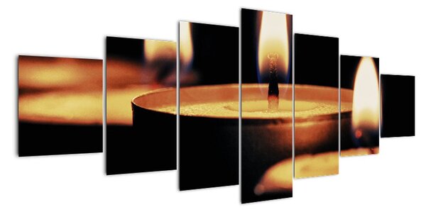 Hořící svíčky - obraz (210x100cm)