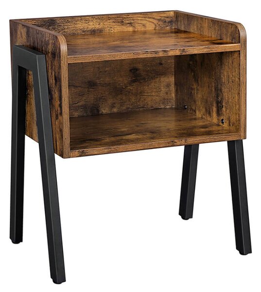 Vasagle Noční stolek s úložným prostorem 46x35x52cm rustikální černá