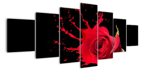 Abstraktní obraz růže - obraz (210x100cm)