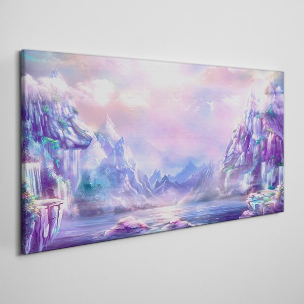 Obraz na plátně Obraz na plátně Abstrakce Jezero hory obloha