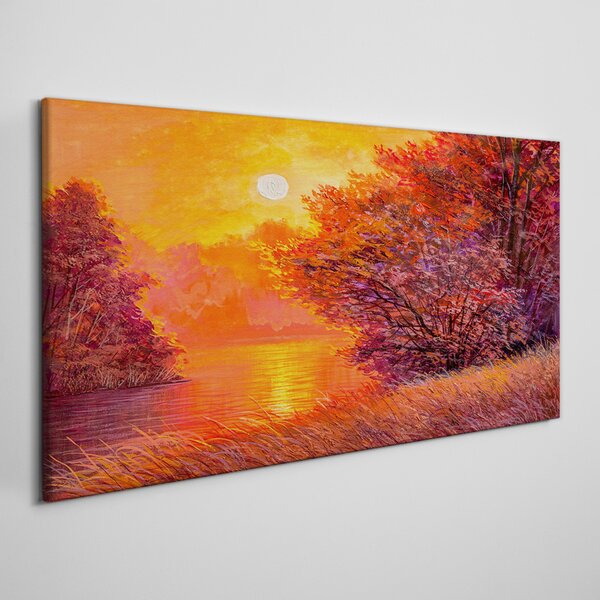 Obraz na plátně Obraz na plátně Lesní řeka slunce krajina
