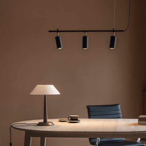 Globen Lighting Závěsné světlo Hubble 3, černé, délka 75 cm, 3 žárovky, stmívatelný, Černá, Obývací pokoj / jídelna, kov, Skandinávský