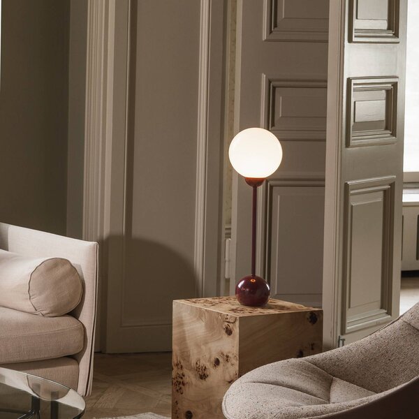 Globen Lighting Stolní lampa Ripley, červená, výška 52 cm, železo/sklo, Červená, Obývací pokoj / jídelna, kov, Design