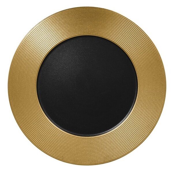 Metalfusion talíř mělký zdobený pr. 33 cm, černo-zlatý