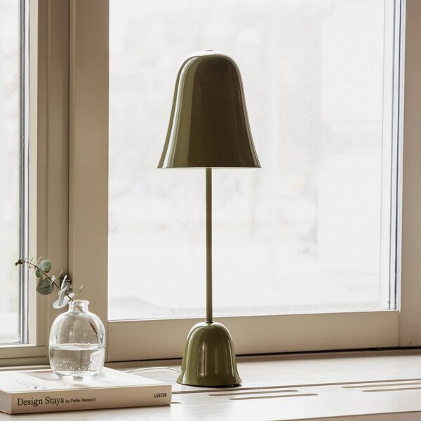 Globen Lighting Stolní lampa Blåklockan, olivově zelená, výška 56 cm, Zelená, Obývací pokoj / jídelna, kov, Skandinávský