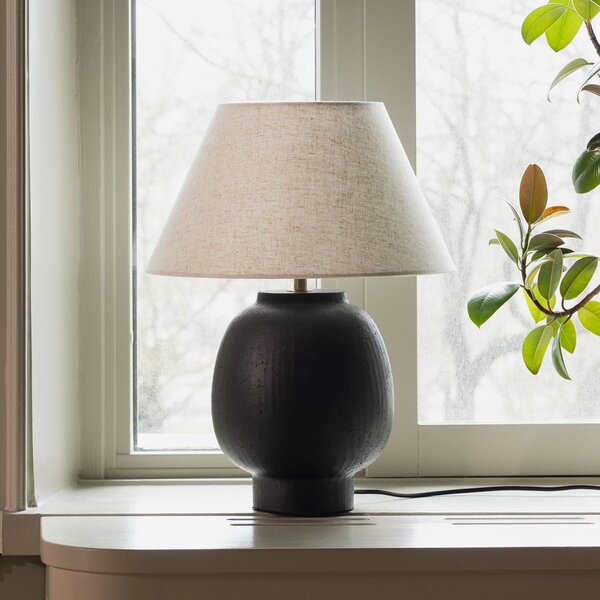 Globen Lighting Stolní lampa Lorenzo, černá, výška 46 cm, keramika, Černá, Obývací pokoj / jídelna, Keramika, Skandinávský