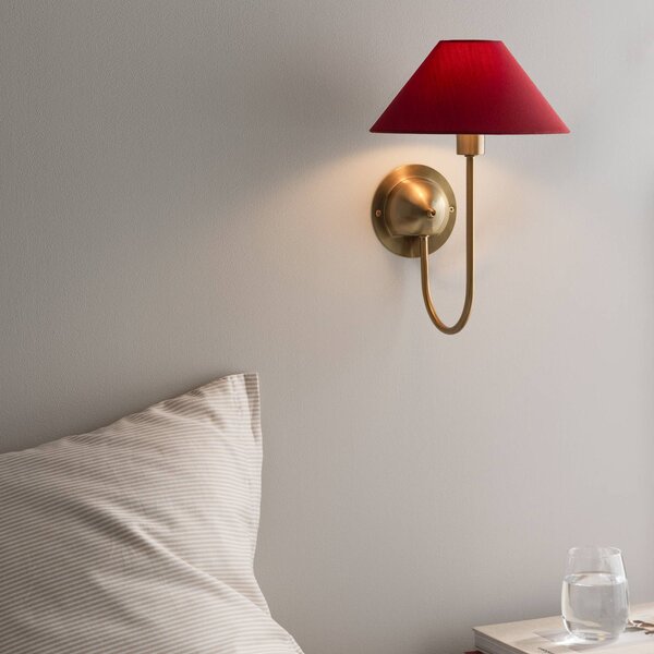 Globen Lighting Nástěnné světlo IRIS, vínově červená, výška 32 cm, Červená, Obývací pokoj / jídelna, Textil / tkanina / hedvábí, Skandinávský