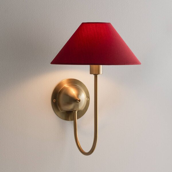Globen Lighting Nástěnné světlo IRIS, vínově červená, výška 32 cm, Červená, Obývací pokoj / jídelna, Textil / tkanina / hedvábí, Skandinávský