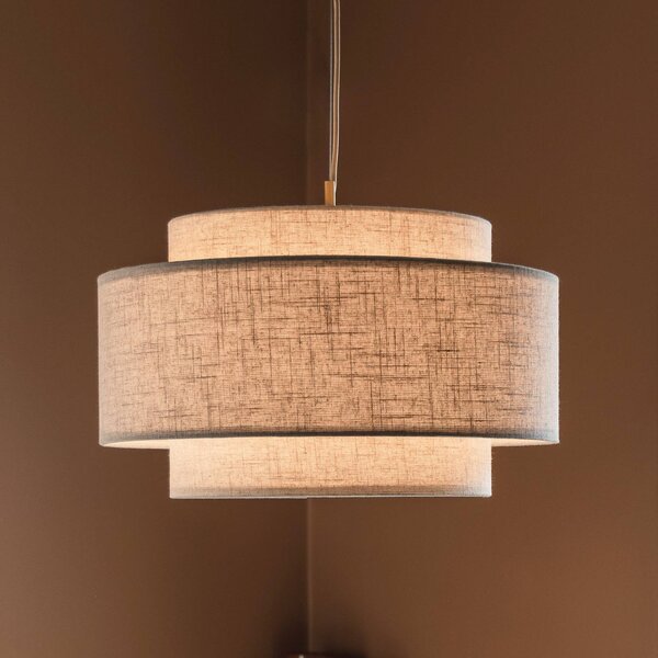 Globen Lighting Závěsné světlo Noah Bouclé, Ø 50 cm, béžové, stmívatelný, Krémová / jantar, Obývací pokoj / jídelna, Textil / tkanina / hedvábí, Skandinávský