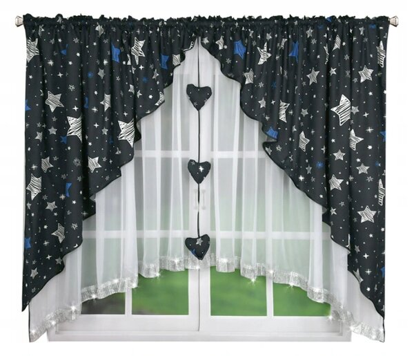 Fabryque curtain Hotová záclona Hvězdy bílá 400x150cm