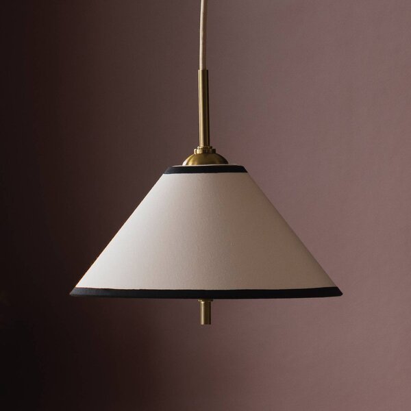 Globen Lighting závěsné světlo IRIS 25, krémová, Ø 25 cm, stmívatelný, Krémová / jantar, Obývací pokoj / jídelna, Textil / tkanina / hedvábí, Skandinávský