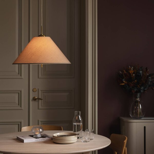 Globen Lighting závěsné světlo IRIS 50, mokka hnědá, Ø 50 cm, stmívatelný, Hnědá / rez, Obývací pokoj / jídelna, Textil / tkanina / hedvábí, Skandinávský