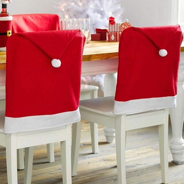 Tutumi Vánoční potah na židle vánoční čepice 68 x 48 cm, 4ks červený