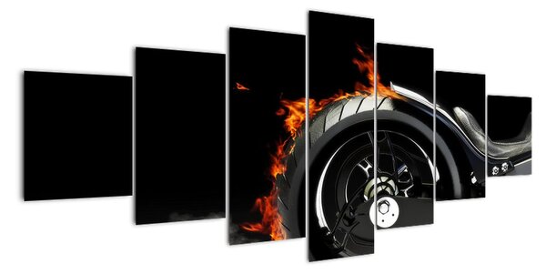 Obraz hořící motorky (210x100cm)