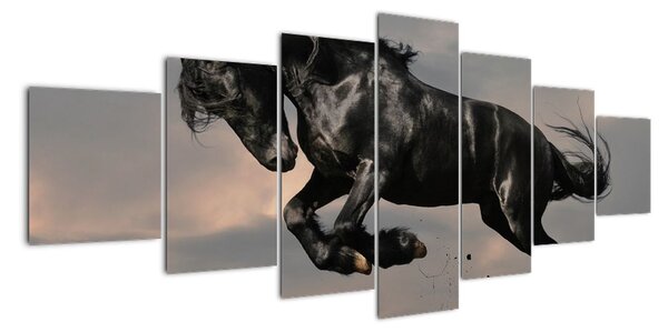 Černý kůň, obraz (210x100cm)