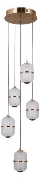 ITALUX PND-34375-5-HBR - LED Lustr na lanku ALANI 5xLED/5,6W/230V 3000K zlatá
