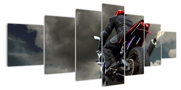Obraz motorkáře (210x100cm)