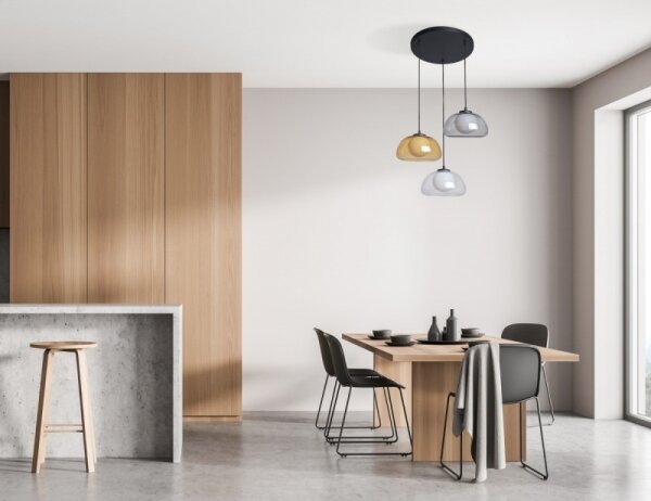 ITALUX PND-54637-3-BK-SG-Lustr na lan AINALE 3xG9/7W/230V černá/čirá/béžová/šedá